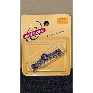 Vintage Wilhold Fashion Barrette With Purple Beads